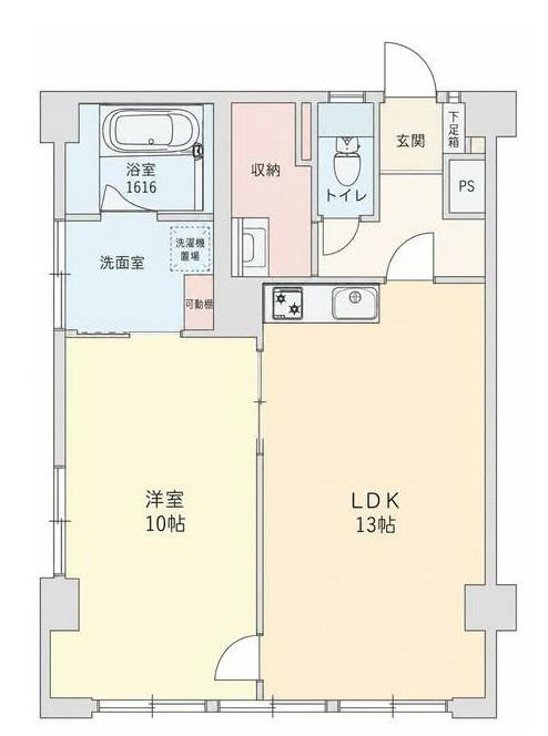 東和ビル(1LDK/2階)の間取り写真