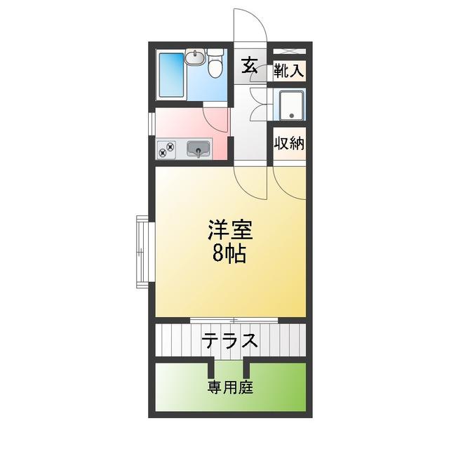 パラシオン椎名町(1K/1階)の間取り写真