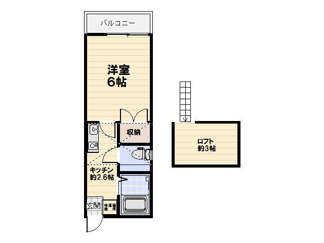 グレイスハイツ(1K/2階)の間取り写真