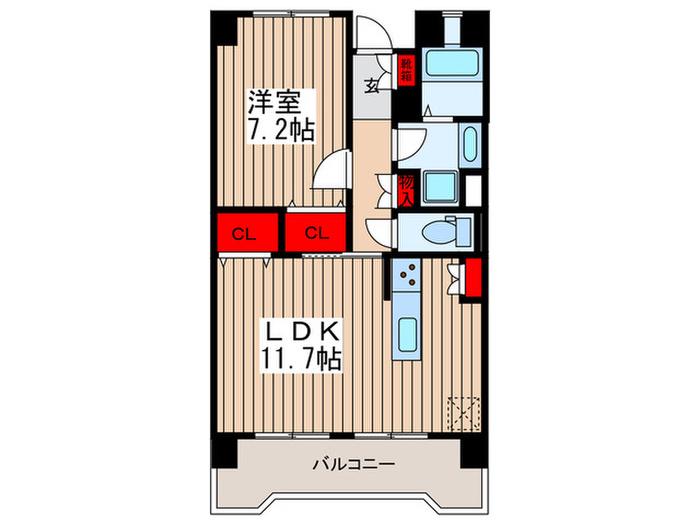サクマ東大宮ハイツ(1LDK/3階)の間取り写真