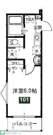 DEINZE南与野(1K/3階)の間取り写真