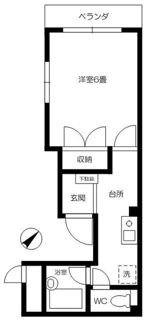 ベルハイツ238(1K/2階)の間取り写真