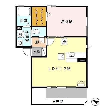 シャリテドール(1LDK/1階)の間取り写真