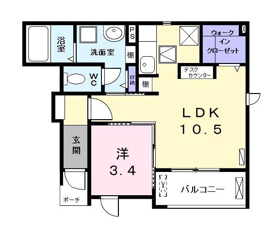 ブローテ KWBROTEKW(1LDK/1階)の間取り写真