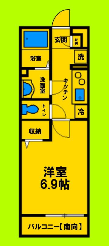 リブリ・LE LIEN尼崎(1K/3階)の間取り写真