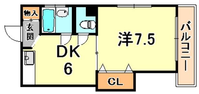 城村マンション(1DK/2階)の間取り写真