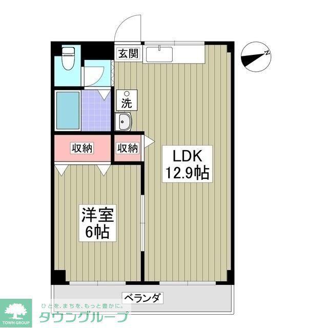 ニューヴィレッジ(1LDK/1階)の間取り写真