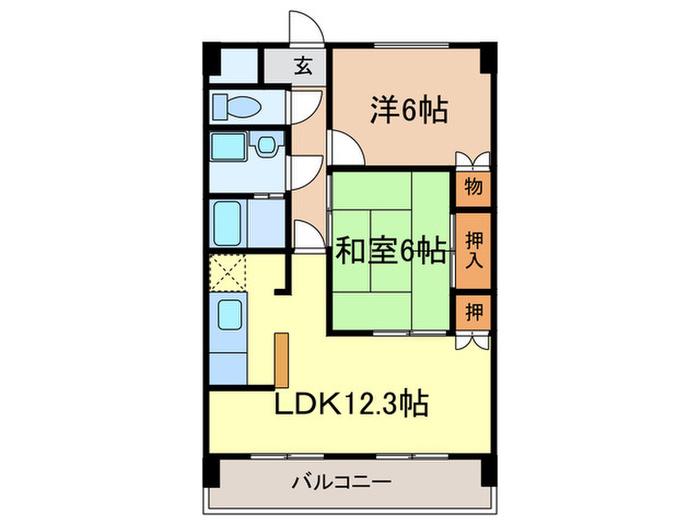 第2小島ビル(2LDK/3階)の間取り写真