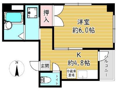 プラスム入谷(1K/3階)の間取り写真