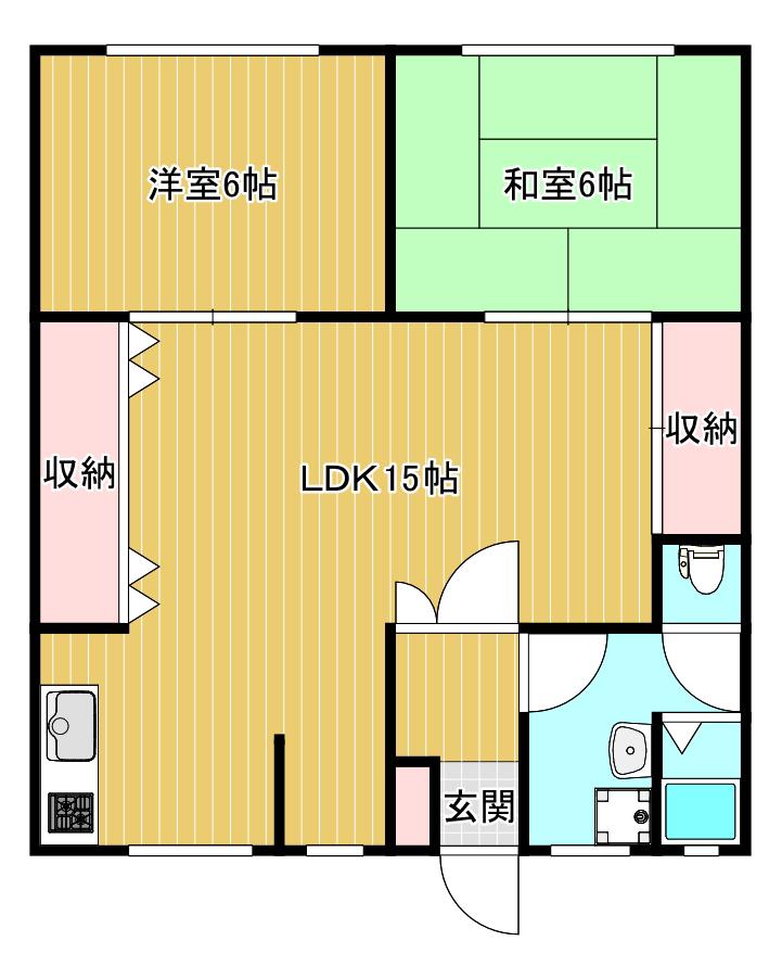 生和マンション(2LDK/2階)の間取り写真