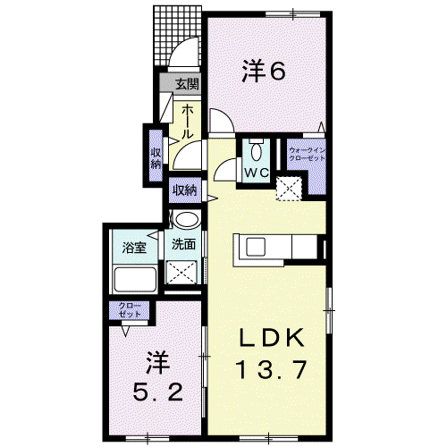 サンパティーク 文京(2LDK/1階)の間取り写真