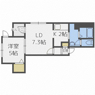 ゼスティ東札幌アネックス(1LDK/4階)の間取り写真