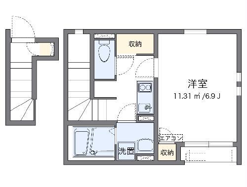 クレイノMKハイツ(1K/2階)の間取り写真