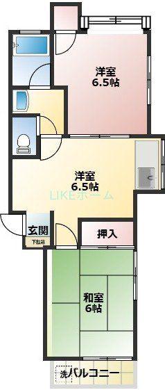 ユアサコーポ(2DK/1階)の間取り写真
