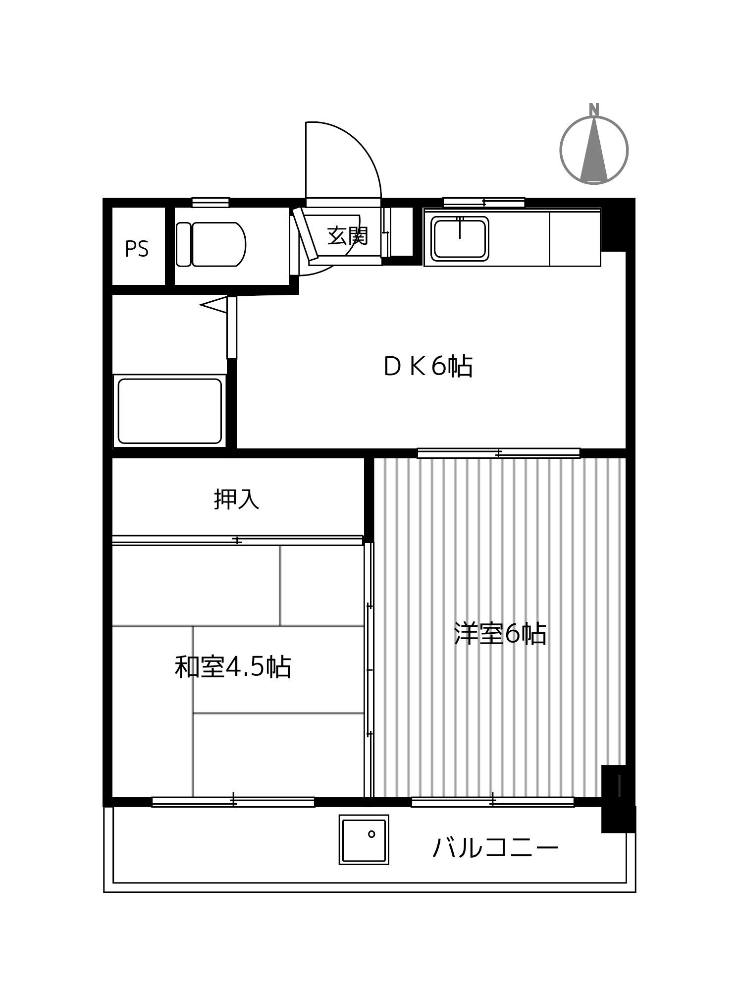 石森ビル(2DK/3階)の間取り写真
