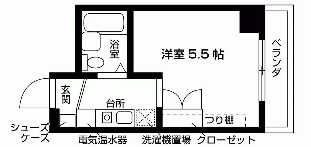 カレッジハイツ津田沼(ワンルーム/3階)の間取り写真