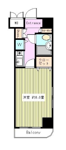 ピュアシティ横浜III(1K/3階)の間取り写真