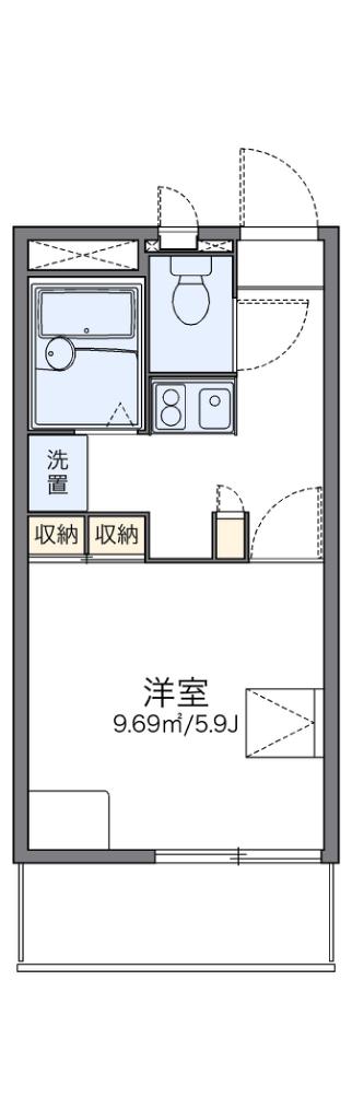 レオパレスソレイユII(1K/1階)の間取り写真