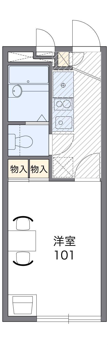 レオパレスルミエール道場(1K/1階)の間取り写真