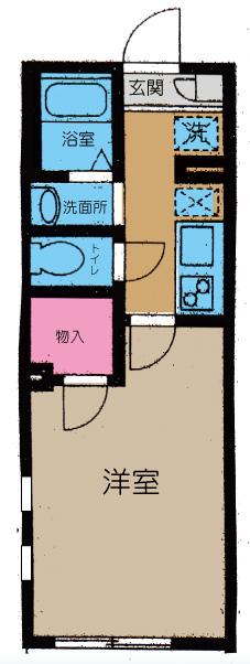 KURA松庵(1K/3階)の間取り写真