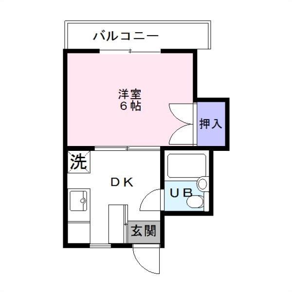 リバークレスト21(1DK/2階)の間取り写真