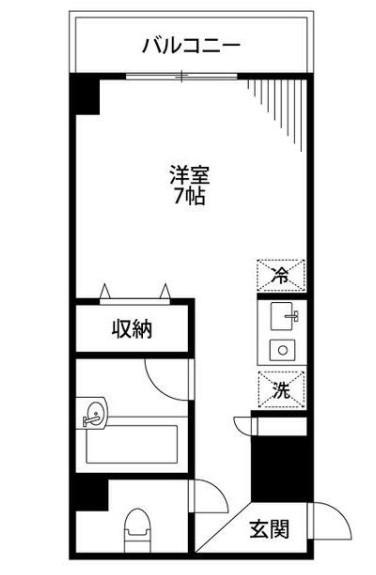 ベルメゾン高輪(ワンルーム/3階)の間取り写真