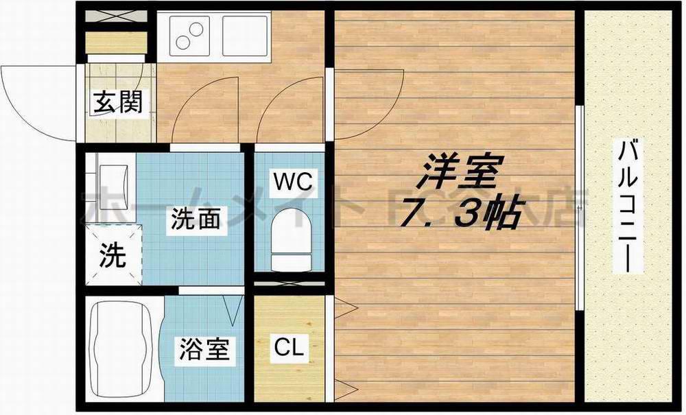 エステイトE森ノ宮(1K/3階)の間取り写真