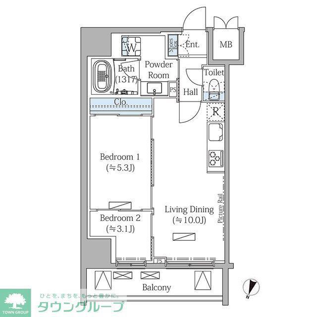 モディア文京目白台(2LDK/7階)の間取り写真