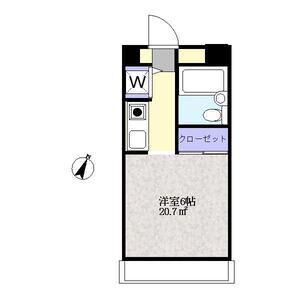 淵野辺アーバンハイツ(1K/2階)の間取り写真