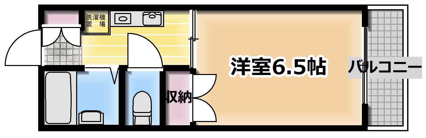メルベーユ箕面(1K/1階)の間取り写真