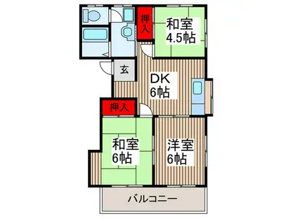 森田コーポ(3DK/2階)の間取り写真