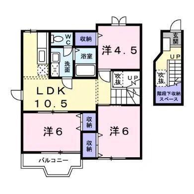 エスポアールシラキ(3LDK/2階)の間取り写真