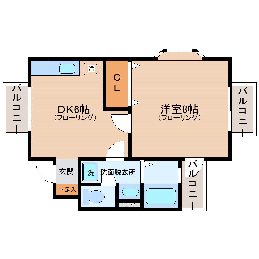 サンコートリバ-みずほ台(1DK/1階)の間取り写真