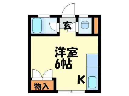 コーポ中垣A棟(ワンルーム/1階)の間取り写真