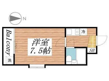 オーティーハイツ黒田(1K/2階)の間取り写真