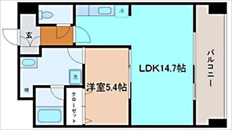 ドゥ・モンターニュ香林坊(1LDK/4階)の間取り写真