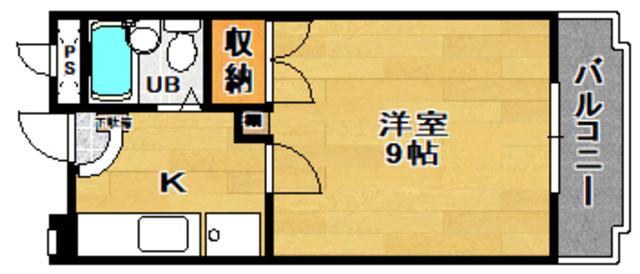 館アズビック(1K/4階)の間取り写真