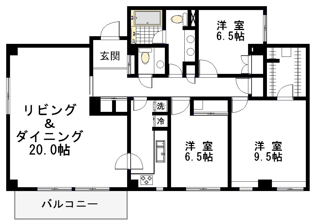 アーケディアヒルズ(3LDK/3階)の間取り写真