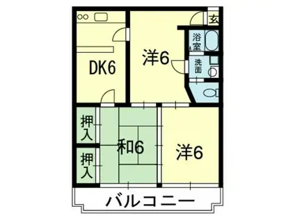 おおしまビル(3DK/3階)の間取り写真