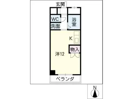 フォレストヤスジマ(ワンルーム/2階)の間取り写真