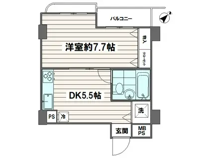 シティハイツ三ノ輪(1DK/10階)の間取り写真