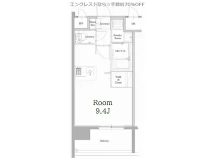 エンクレスト天神LINK(ワンルーム/7階)の間取り写真