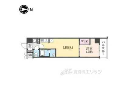 スワンズ京都東寺ガーデン(1LDK/5階)の間取り写真