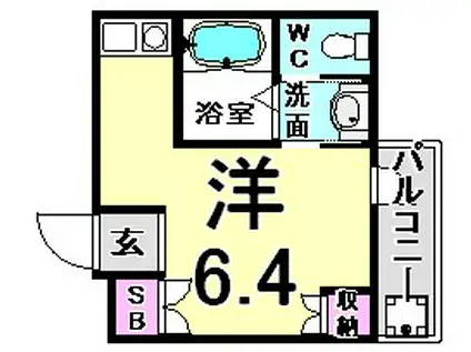 TAKAI B.L.D(1K/5階)の間取り写真