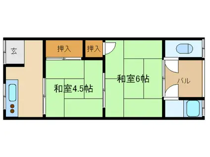 額田文化(2K/2階)の間取り写真