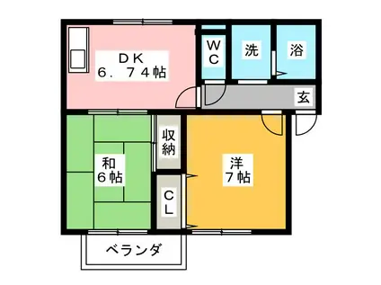 便船塚ハイツA(2DK/2階)の間取り写真