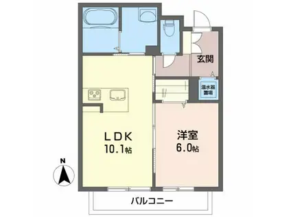 メゾンマスト太子堂(1LDK/3階)の間取り写真