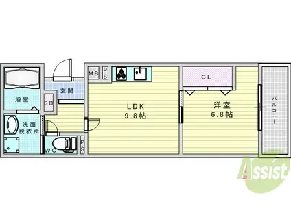MAISON AIKAWA(1LDK/3階)の間取り写真