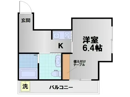 ノ・レーヴ堀川高辻(1K/1階)の間取り写真
