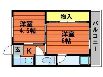 ソラーナ川辺 I(2K/3階)の間取り写真